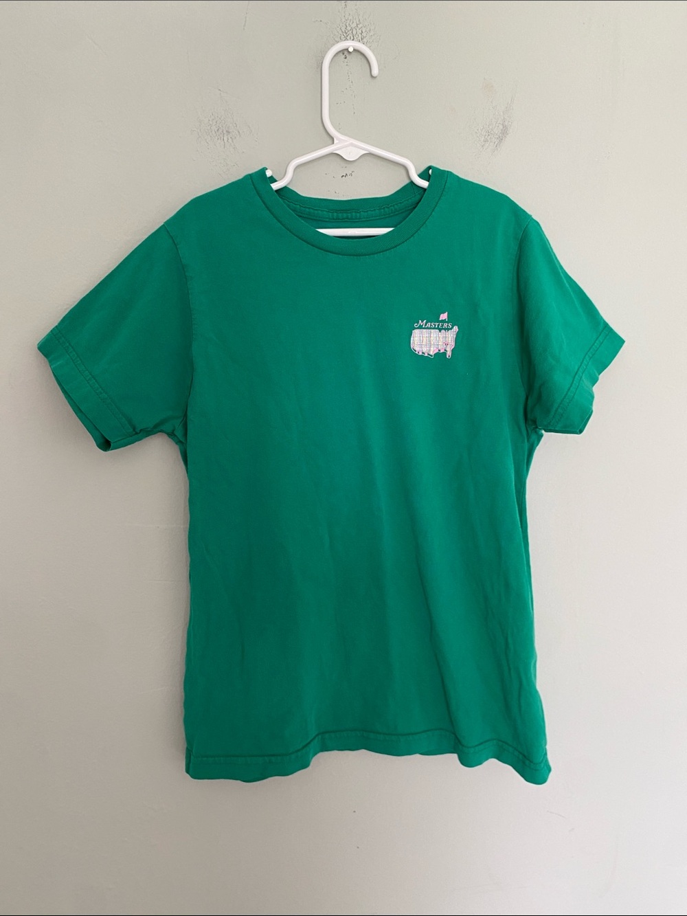 Masters Kid’s Green Short Sleeve Kids Tee Shirt with Logo Size Medium